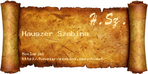 Hauszer Szabina névjegykártya